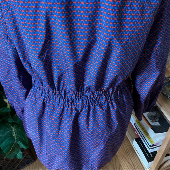 Tory Burch Casey Anorak Jacket Blue Orange Size M - Picture 4 of 11